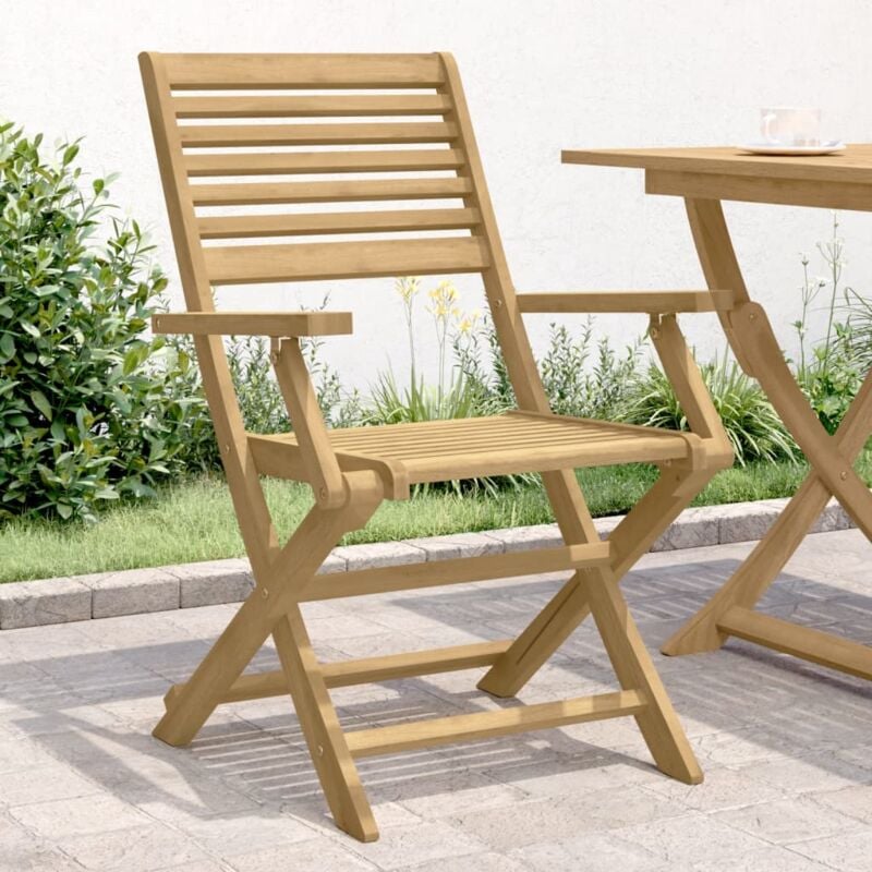 foto del prodotto vidaxl sedie giardino pieghevoli 2pz 54,5x61,5x86,5 cm massello acacia