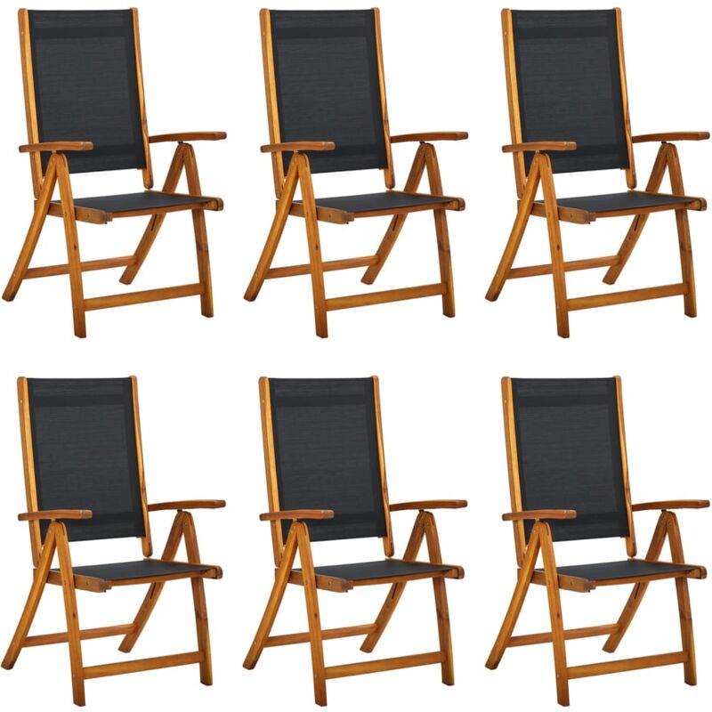 foto del prodotto vidaxl sedie giardino pieghevoli 6pz legno massello acacia e textilene