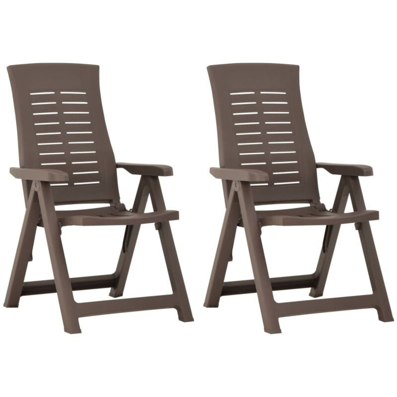 foto del prodotto vidaxl sedie reclinabili da giardino 2 pz in plastica mocca