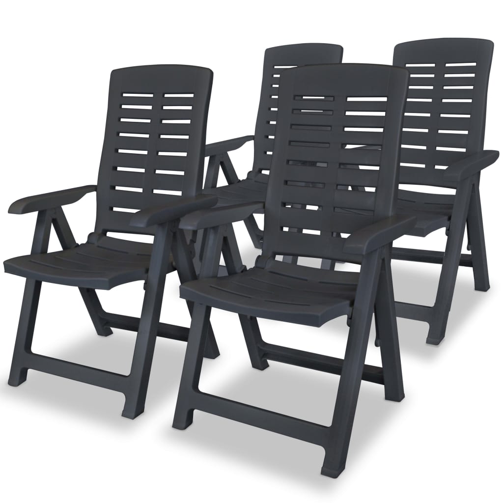 foto del prodotto vidaxl sedie reclinabili giardino 4 pz in plastica antracite