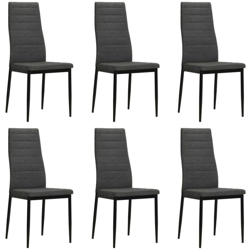 foto del prodotto vidaxl sedie sala da pranzo set 6 pz in tessuto sedie cucina design moderno vari colori colore grigio scuro
