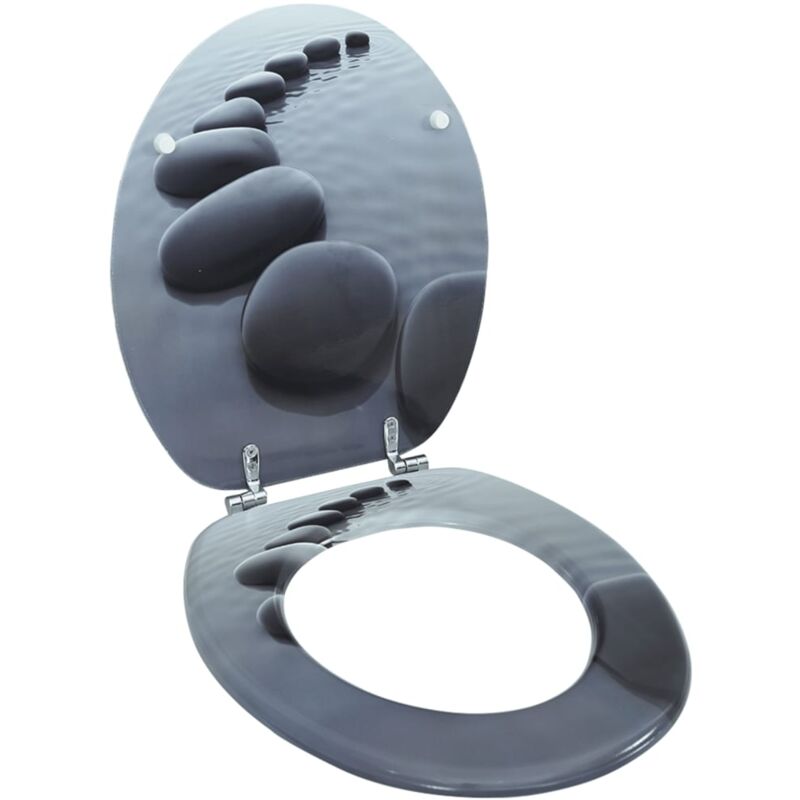 foto del prodotto vidaxl - sedile wc in mdf con coperchio design pietre