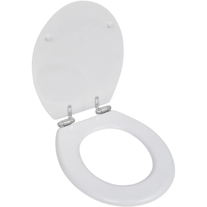 foto del prodotto vidaxl sedile wc mdf coperchio chiusura ammortizzata semplice bianco