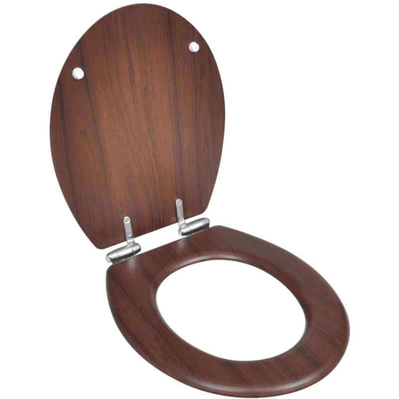 foto del prodotto vidaxl sedile wc mdf coperchio chiusura ammortizzata semplice marrone