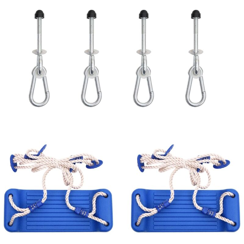 foto del prodotto vidaxl seggiolini altalena 2 pz con pietre arrampicata blu polietilene