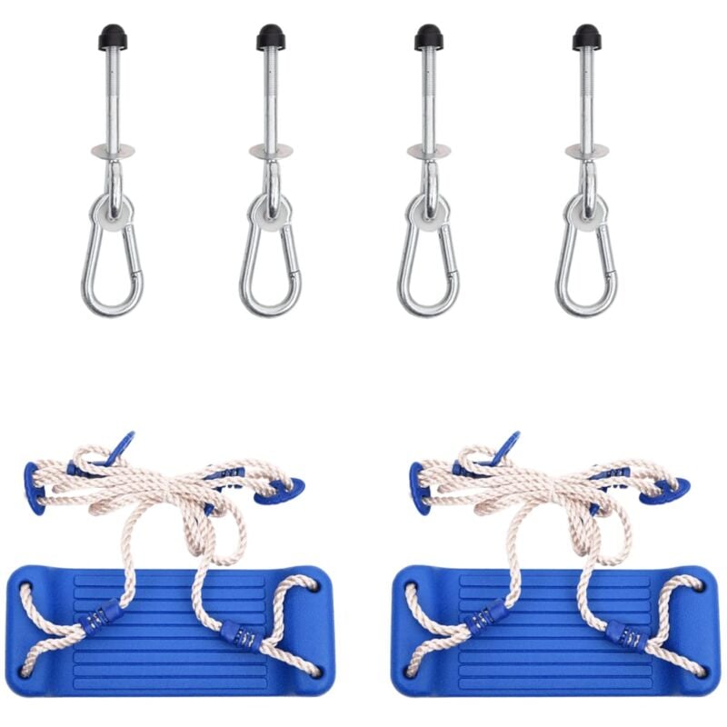 foto del prodotto vidaxl seggiolini altalena 2 pz con pietre arrampicata blu polietilene
