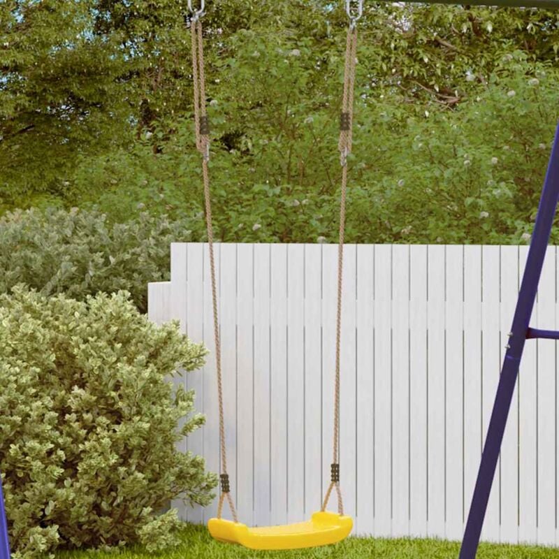 foto del prodotto vidaxl seggiolino altalena per bambini singolo corda regolabile giallo