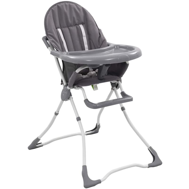 foto del prodotto vidaxl seggiolone pappa per bambini grigio e bianco