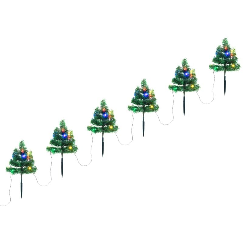 foto del prodotto vidaxl sentiero alberi di natale 6 pz con led multicolore 45 cm pvc