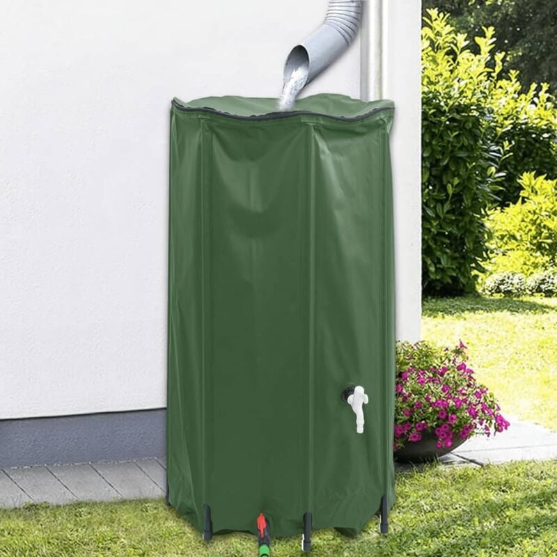 foto del prodotto vidaxl serbatoio acqua con rubinetto pieghevole 380 l in pvc