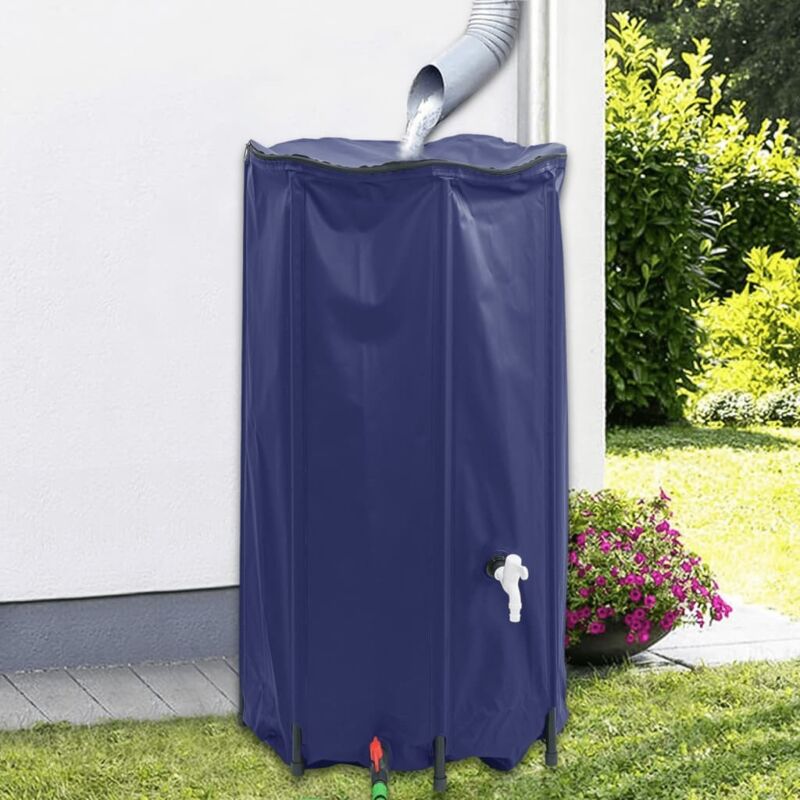 foto del prodotto vidaxl serbatoio acqua con rubinetto pieghevole 380 l in pvc