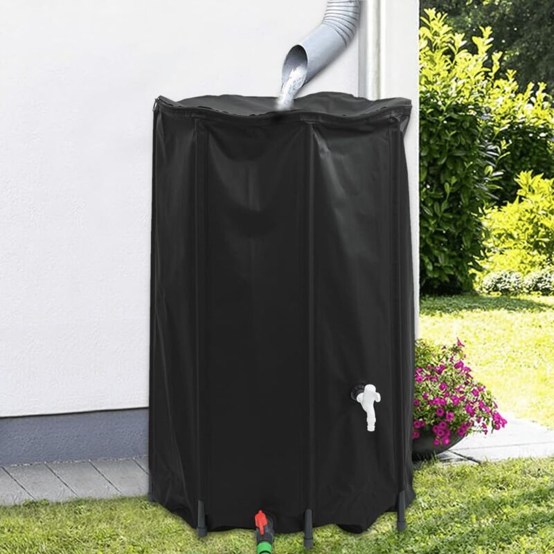 foto del prodotto vidaxl serbatoio acqua con rubinetto pieghevole 500 l in pvc