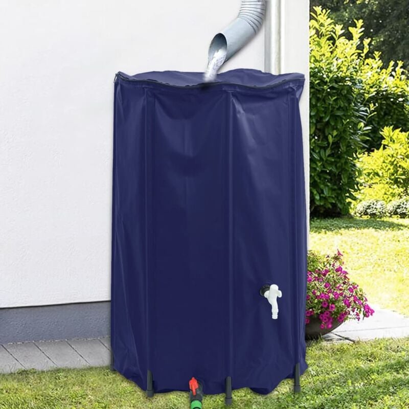 foto del prodotto vidaxl serbatoio acqua con rubinetto pieghevole 500 l in pvc