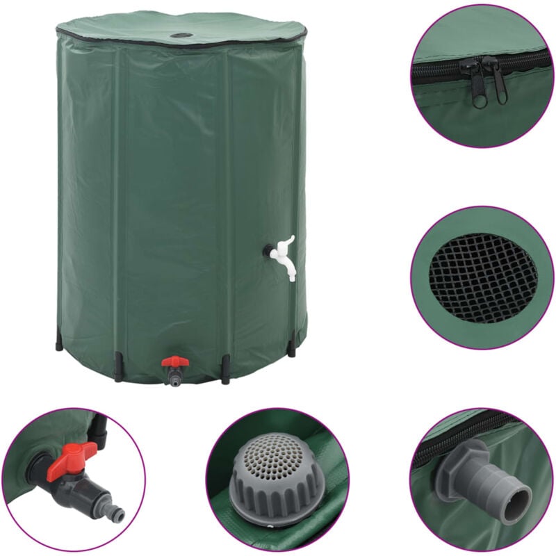 foto del prodotto vidaxl serbatoio per acqua piovana pieghevole con rubinetto 1350 l