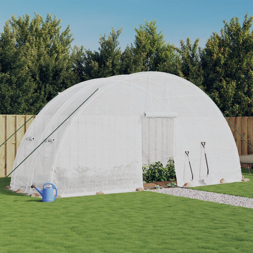 foto del prodotto vidaxl serra con telaio in acciaio bianco 12 m 6x2x2,85 m