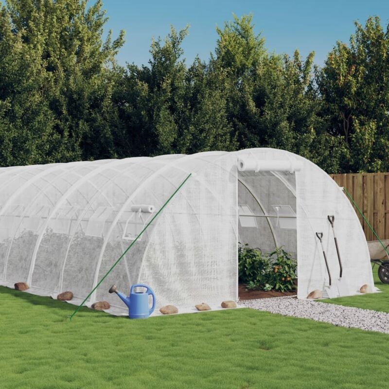 foto del prodotto vidaxl serra con telaio in acciaio bianco 40 m 10x4x2 m