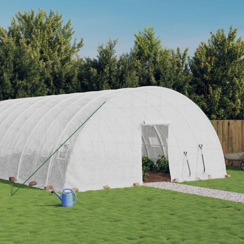 foto del prodotto vidaxl serra con telaio in acciaio bianco 48 m 8x6x2,85 m
