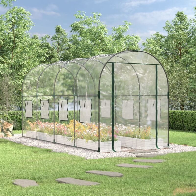 foto del prodotto vidaxl serra trasparente 160x400x190 cm pvc acciaio verniciato polvere
