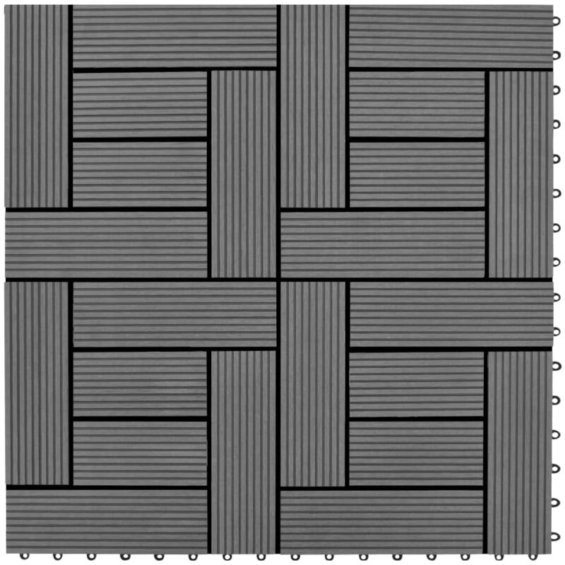foto del prodotto vidaxl set 11 piastrelle in wpc 30 x 30 cm 1 mq grigio