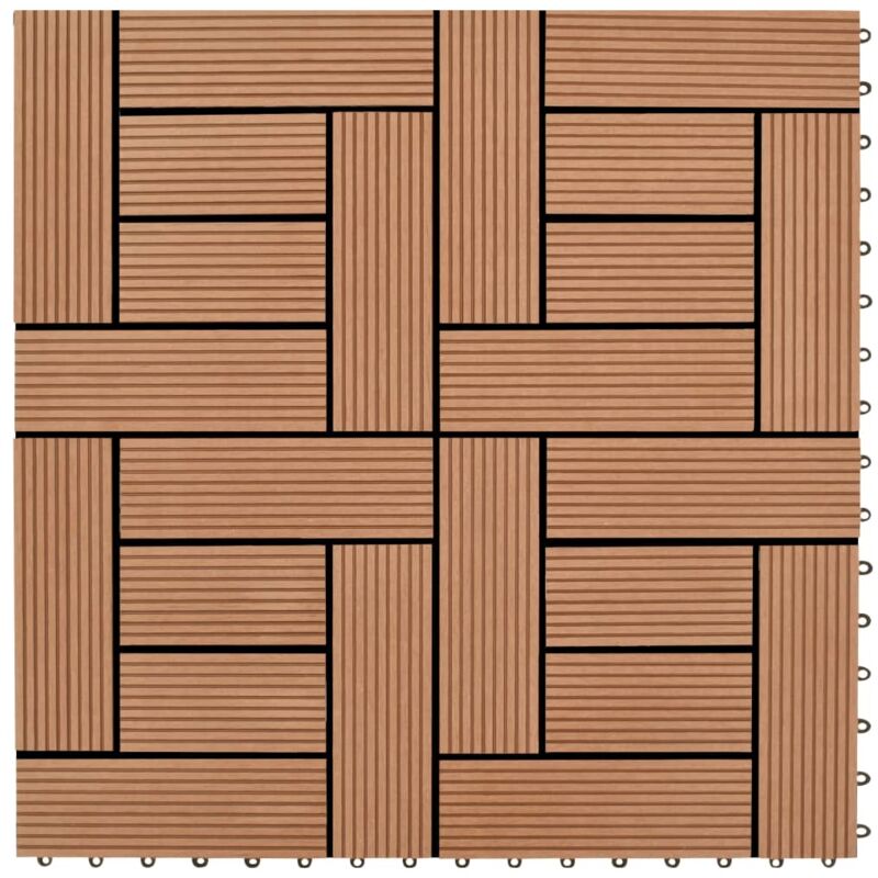 foto del prodotto vidaxl set 11 piastrelle in wpc 30 x 30 cm 1 mq marrone