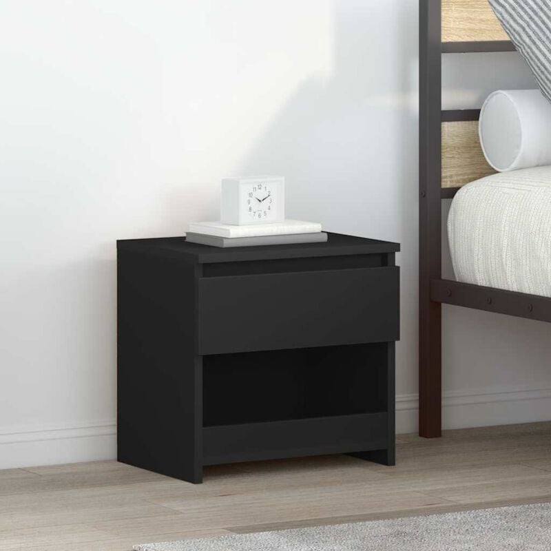 foto del prodotto vidaxl set 2 comodini con scomparto aperto e cassetto disponibili in vari colori colore nero