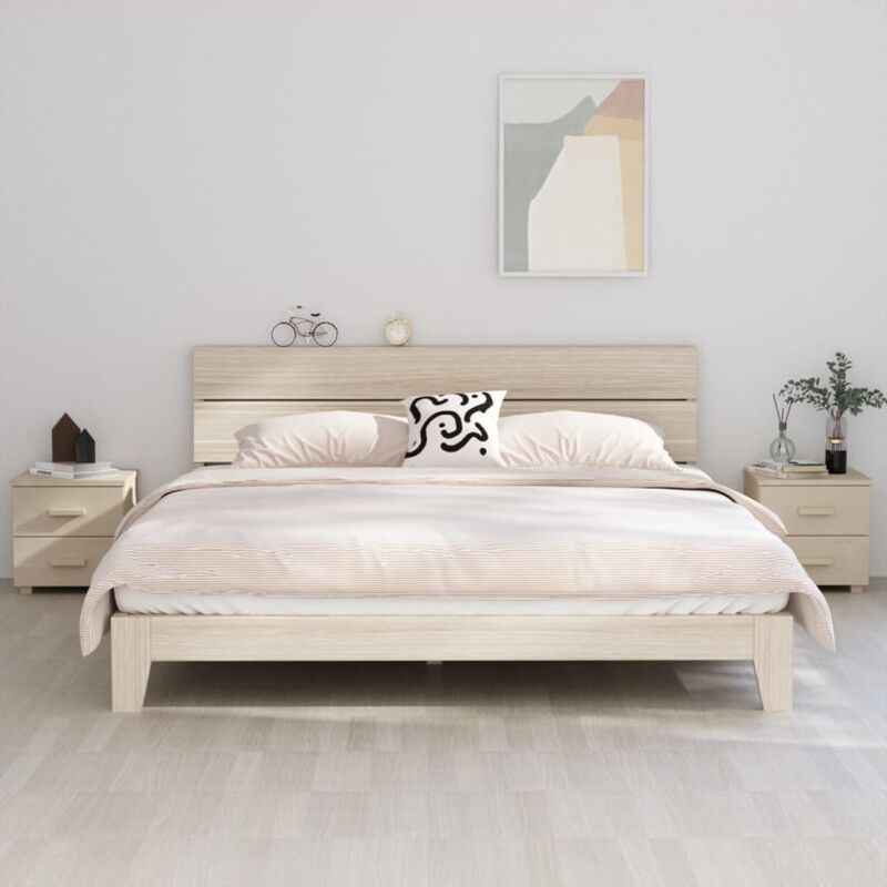 foto del prodotto vidaxl set 2 comodini dal design moderno con 2 cassetti in vari colori colore marrone