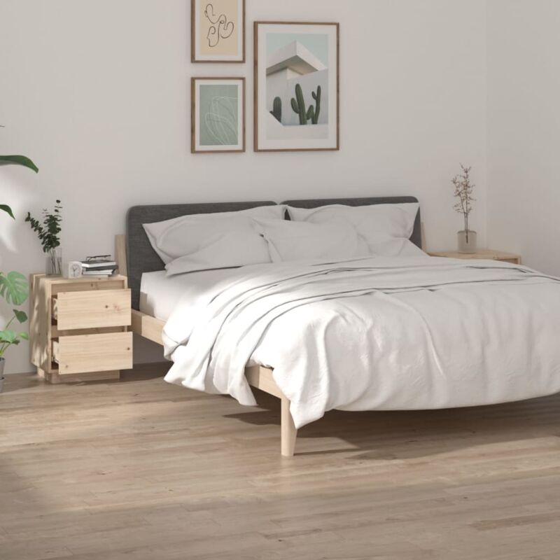 foto del prodotto vidaxl set 2 comodini in legno per camera da letto con 2 cassetti vari colori colore marrone chiaro