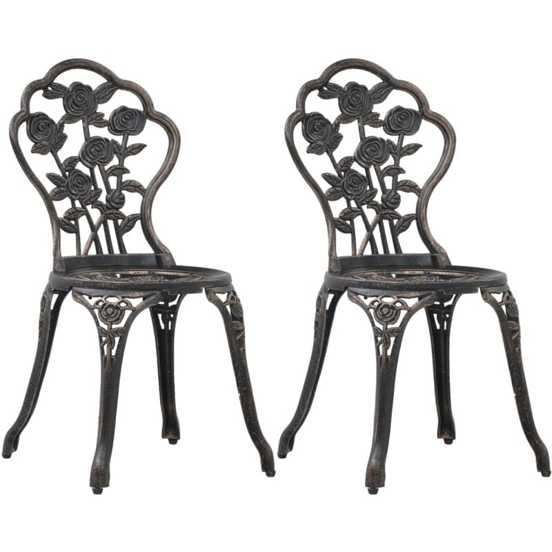 foto del prodotto vidaxl set 2 eleganti sedie da esterni in alluminio pressofuso disponibili vari colori colore marrone