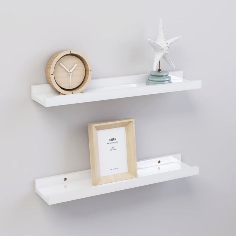 foto del prodotto vidaxl set 2 mensole 40x9x3cm ideali per qualsiasi ambiente moderne vari colori colore bianco lucido