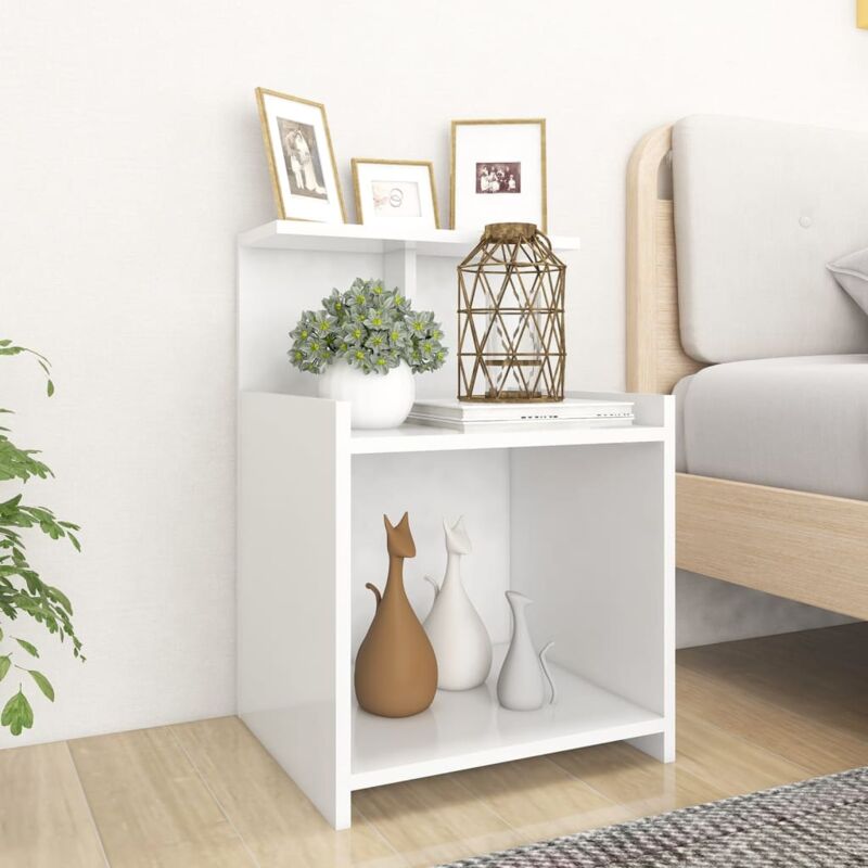 foto del prodotto vidaxl set 2 momodini da salotto studio con scomparto e ripiano vari colori colore bianco