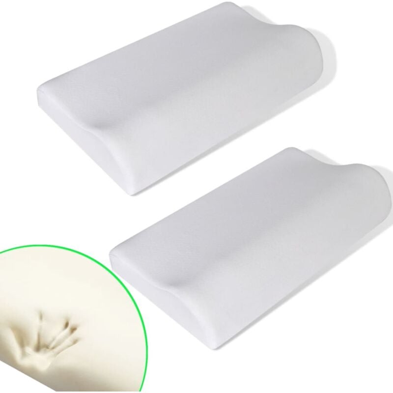 foto del prodotto vidaxl set 2 pz cuscino ortopedico per il collo di schiuma con memoria