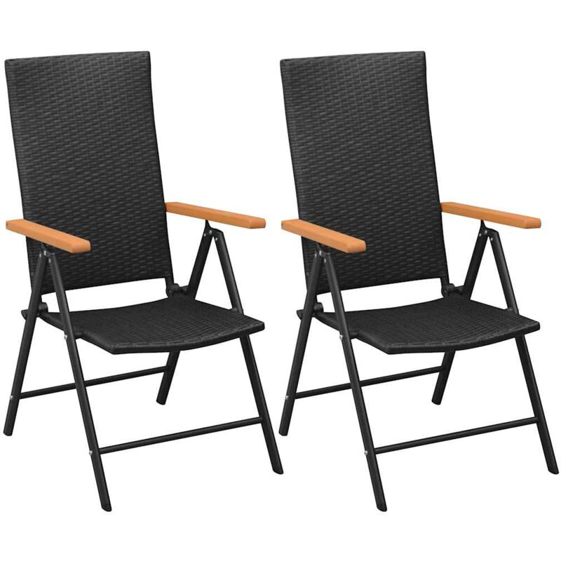 foto del prodotto vidaxl set 2 sedie da giardino con schienale reclinabile e telaio robusto vari colori colore nero e marrone