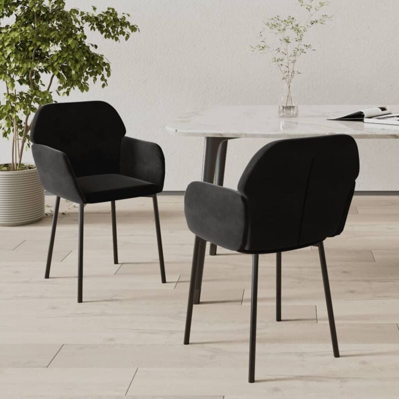 foto del prodotto vidaxl set 2 sedie in vcelluto dalla struttura elegante disponibili vari colori colore nero
