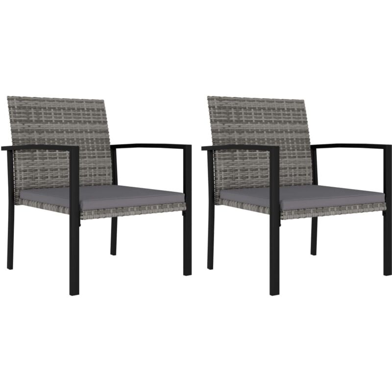 foto del prodotto vidaxl set 2 sedie moderne dal design ergonomico in polyrattan da esterni vari colori colore grigio