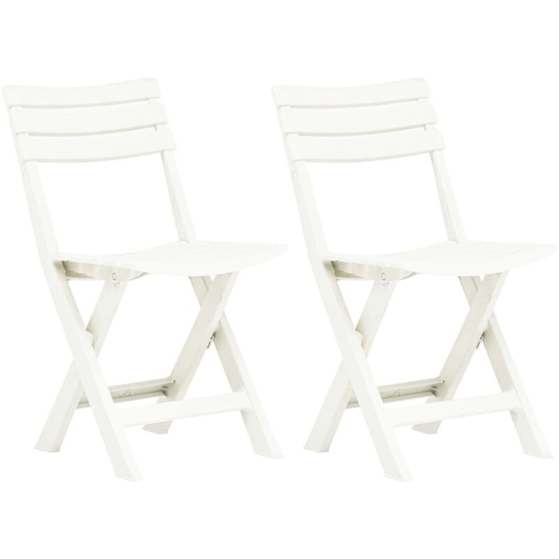 foto del prodotto vidaxl set 2 sedie pieghevoli da giardino in robusta plastica disponibili vari colori colore bianco