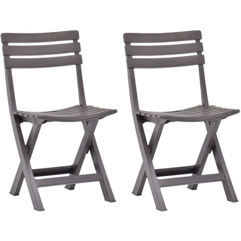 foto del prodotto vidaxl set 2 sedie pieghevoli da giardino in robusta plastica disponibili vari colori colore grigio