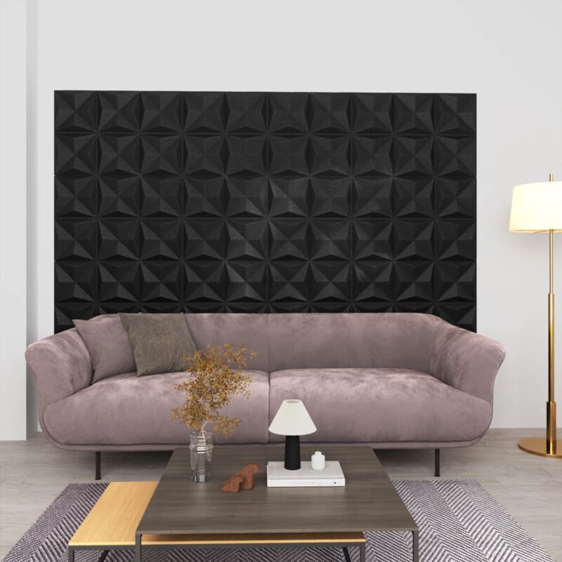 foto del prodotto vidaxl set 24 pannelli murali 3d per un design elegante in casa 50x50cm 6m vari colori colore nero origami