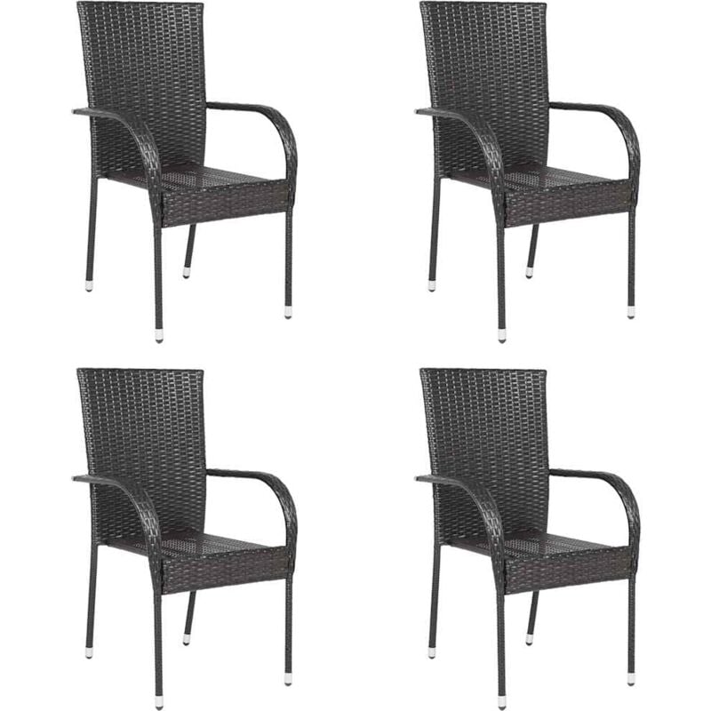 foto del prodotto vidaxl set 4 eleganti sedie impilabili da esterni dalla struttura robusta vari colori colore marrone