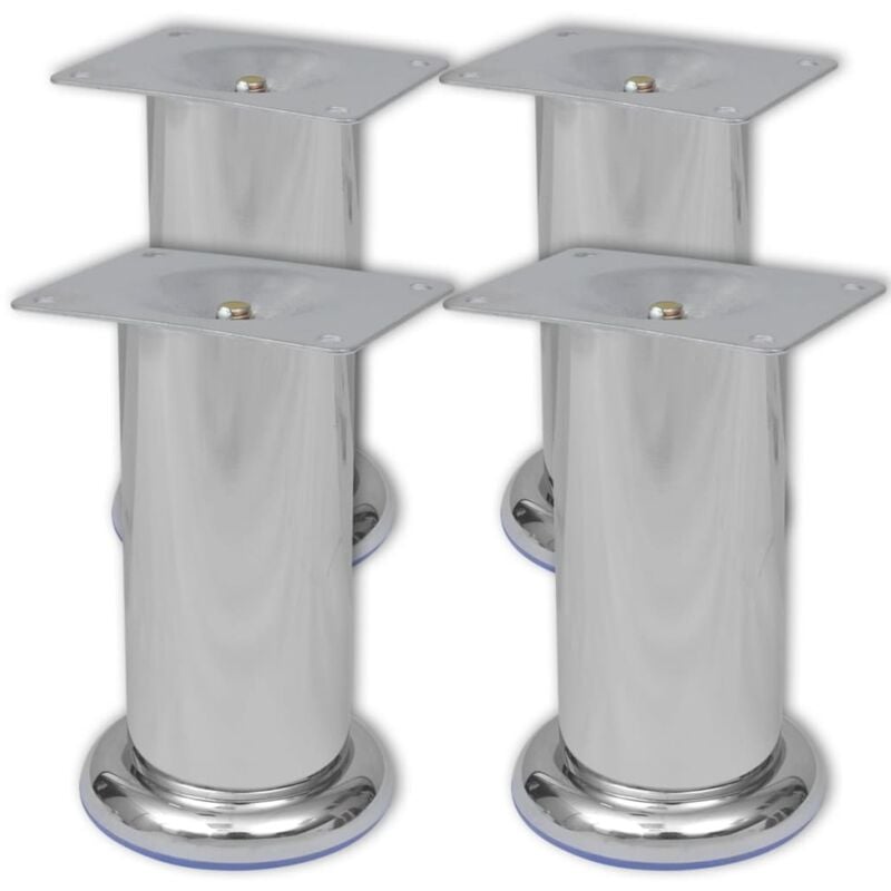 foto del prodotto vidaxl set 4 gambe rotonde per sofa cromate in ferro per un look moderno varie dimensioni dimensioni 120 mm