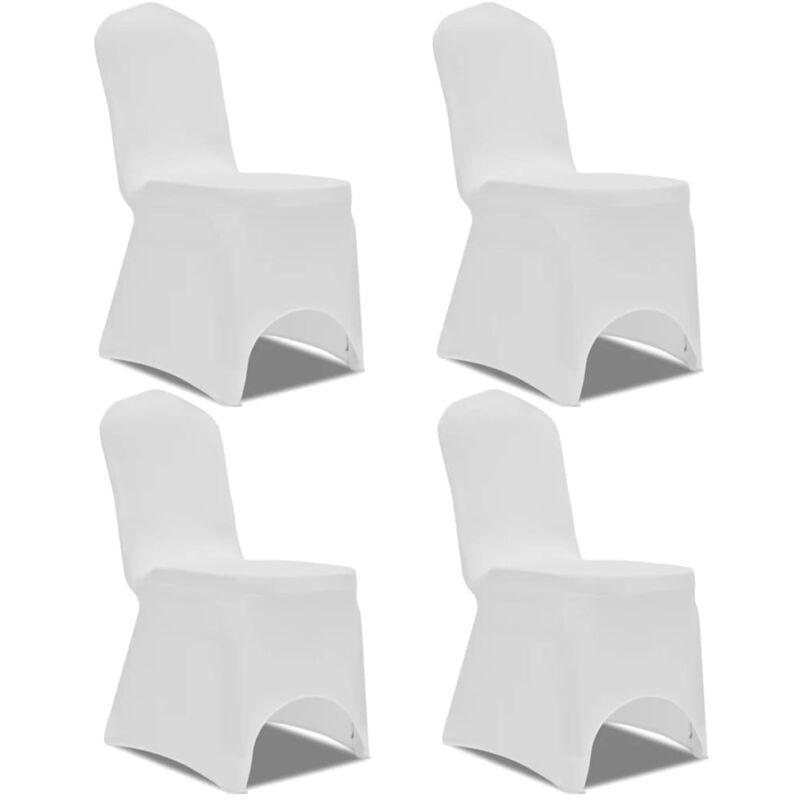 foto del prodotto vidaxl set 4 pz fodera elastica per sedie bianca