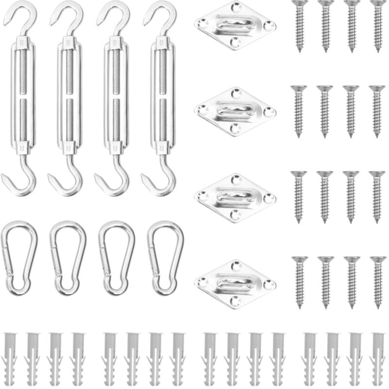 foto del prodotto vidaxl set accessori per vela parasole 12 pz in acciaio inossidabile