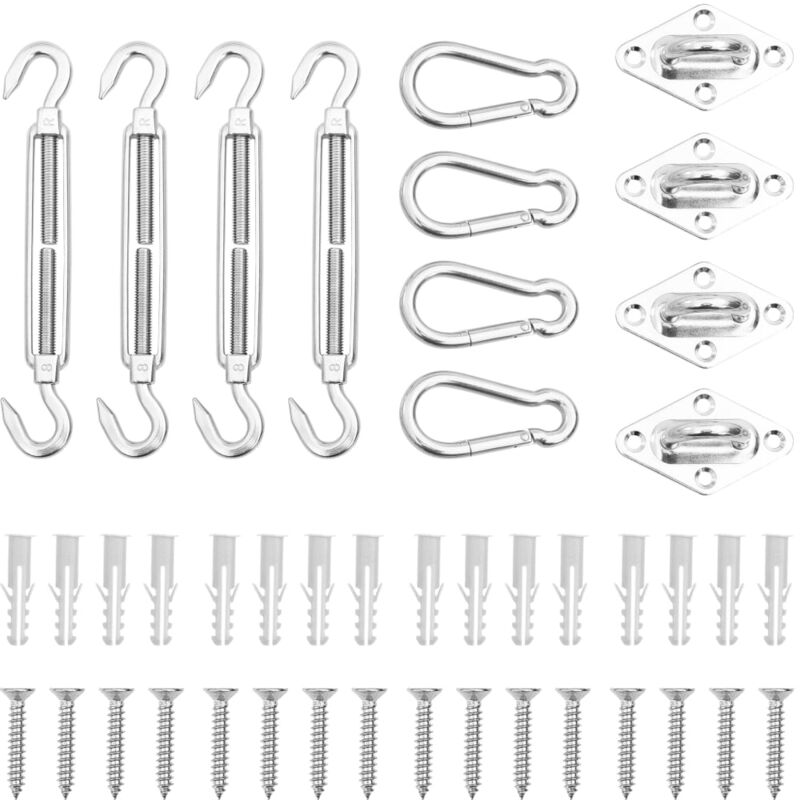 foto del prodotto vidaxl set accessori per vela parasole 12 pz in acciaio inossidabile