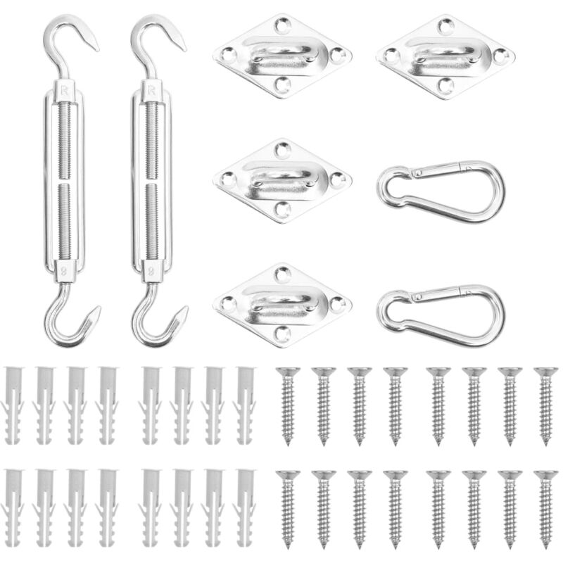 foto del prodotto vidaxl set accessori per vela parasole 8 pz in acciaio inossidabile
