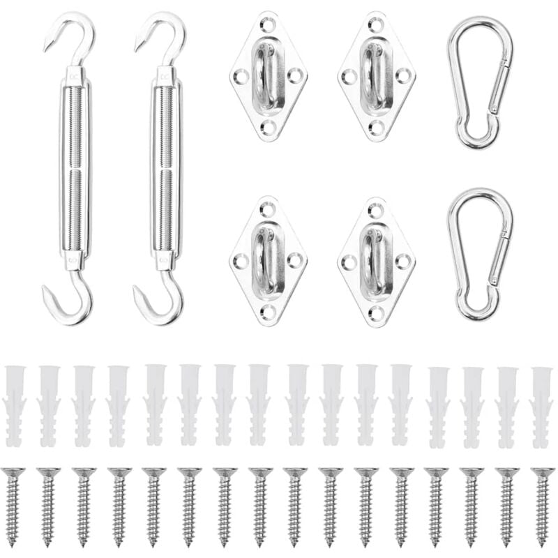 foto del prodotto vidaxl set accessori per vela parasole 8 pz in acciaio inossidabile
