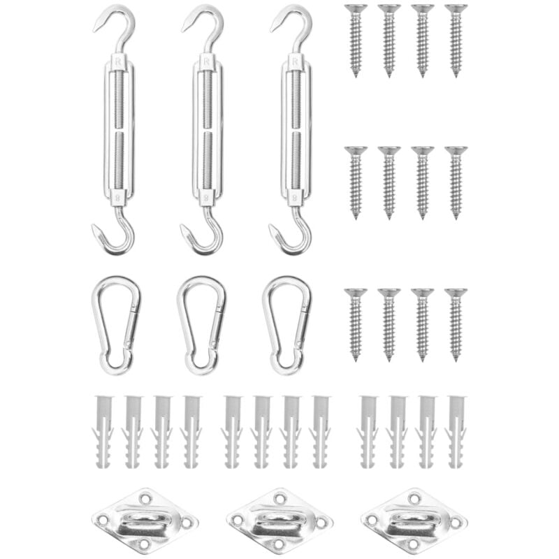 foto del prodotto vidaxl set accessori per vela parasole 9 pz in acciaio inossidabile