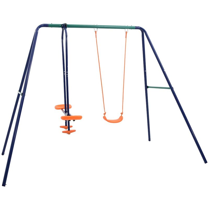 foto del prodotto vidaxl set altalene con 3 sedili in acciaio
