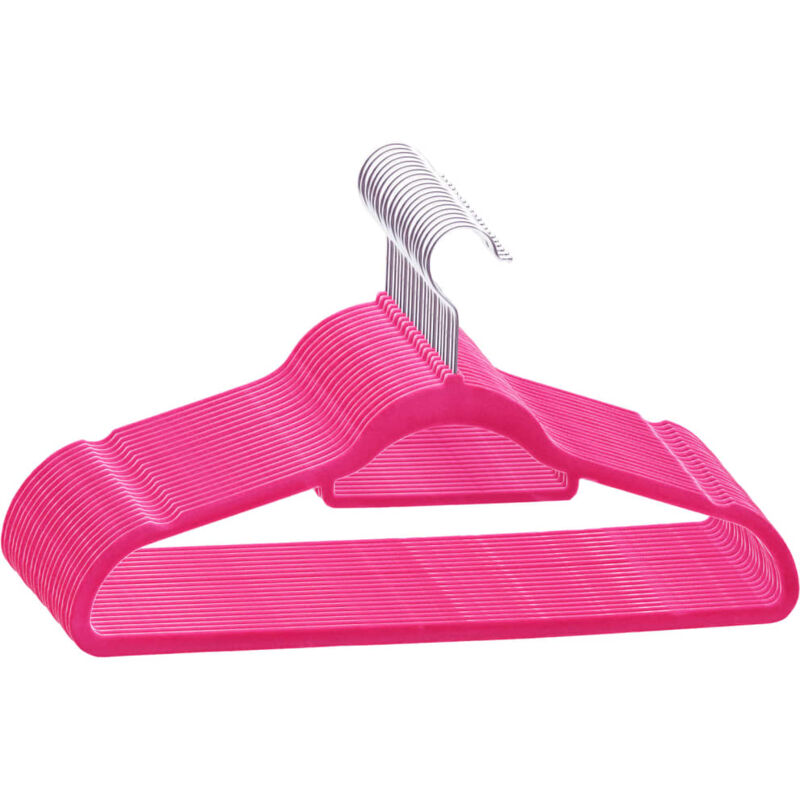 foto del prodotto vidaxl set appendiabiti 20 pz antiscivolo rosa in velluto