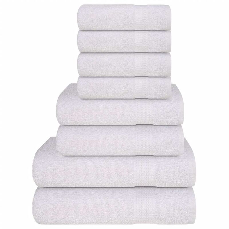 foto del prodotto vidaxl set asciugamani 8 pz bianchi 360 gsm 100 cotone