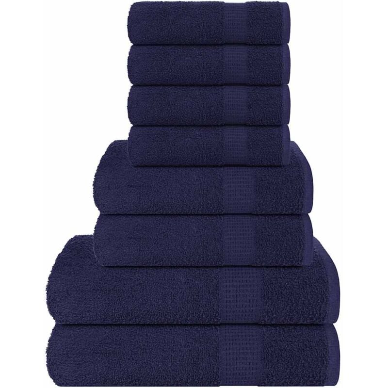 foto del prodotto vidaxl set asciugamani 8 pz blu navy 360 gsm 100 cotone