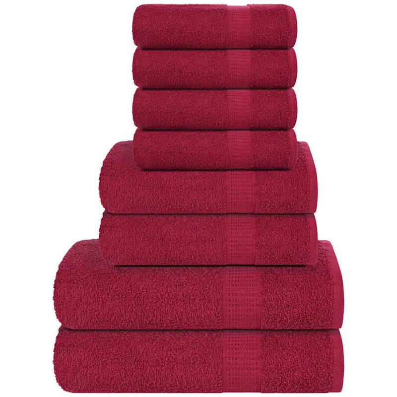 foto del prodotto vidaxl set asciugamani 8 pz bordeaux 360 gsm 100 cotone